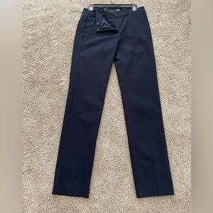 Navy Mid rise Slim Fit Suit Trousers